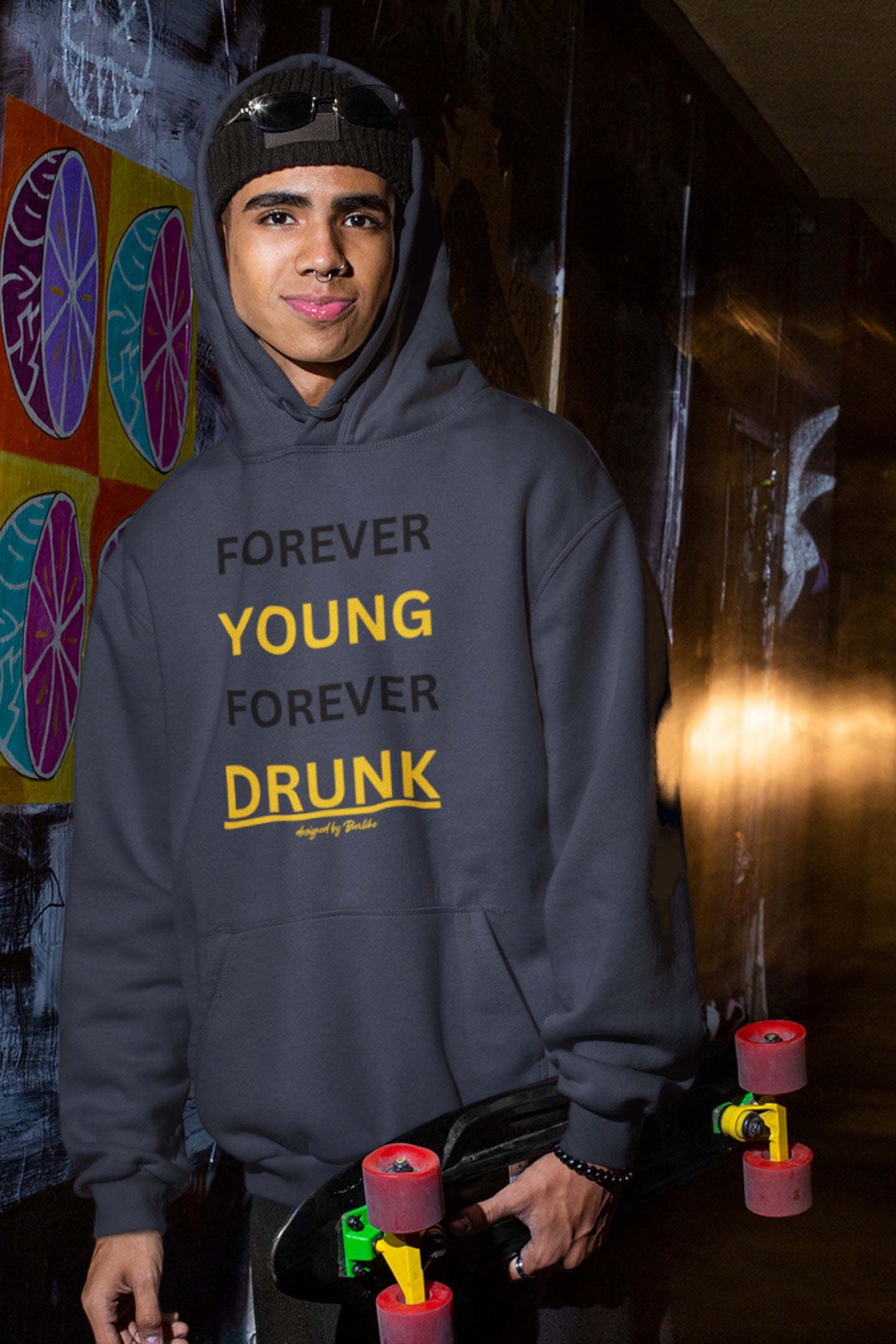 Hoodie - Kapuzenpullover | Forever young forever drunk