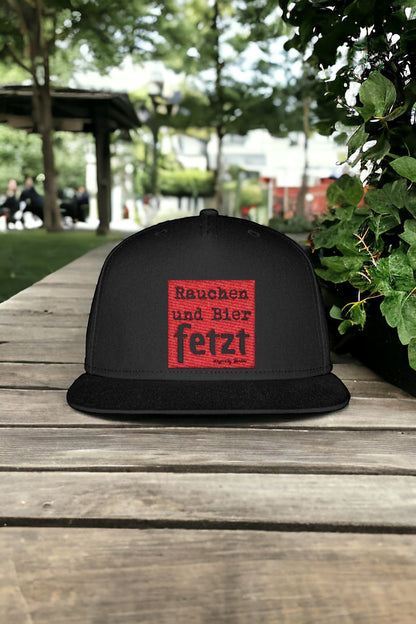 Baseball Snapback Cap - Kappe mit Stick | Rauchen und Bier fetzt